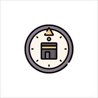 A clock icon with a building in the background vector