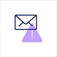 Email icon with purple triangle and purple arrow vector