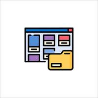 A folder icon with a file on it vector