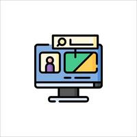 A computer monitor with a person on it vector