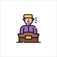A man in a suit is sitting on a desk vector