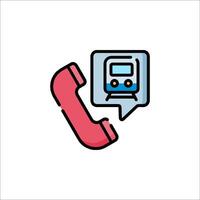 A phone icon with a train and a phone vector