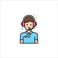Call center agent icon vector