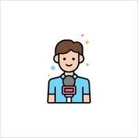 A man with a microphone icon vector