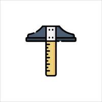 A hammer with a ruler on it vector
