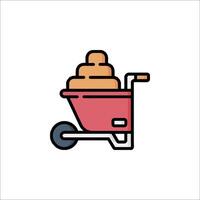 A wheelbarrow with a load of bricks in it vector