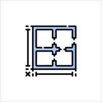 A square with a line drawn on it vector