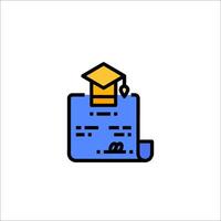 A graduation cap on a paper document vector