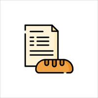 Bread and paper icon illustration vector