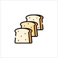 Three slices of bread icon on white background vector