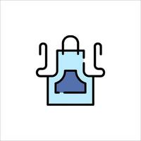 A blue apron with a handle on it vector