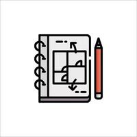 A notebook with a pencil and a piece of paper vector