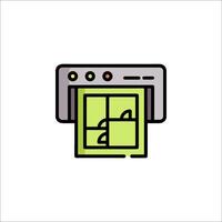 A printer icon with a green background vector