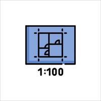 A square with the word 1 - 100 on it vector