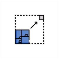 A square with a line through it and a line through it vector