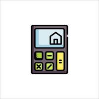 A calculator with a house on it vector