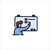 A man pointing to a whiteboard icon vector