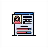 A woman is on a computer screen with a person's face vector