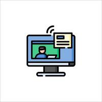 A computer monitor with a person on it vector