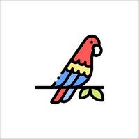 A colorful parrot sitting on a branch vector