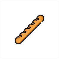 A long bread icon on a white background vector