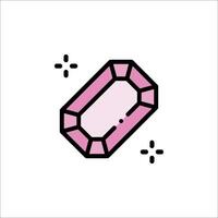 A pink diamond icon on a white background vector