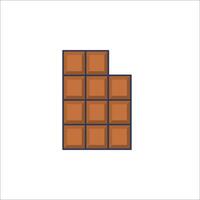 A chocolate bar icon in a flat style vector
