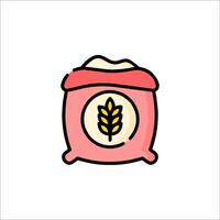 A cartoon bread icon with a wheat stalk vector