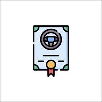 A certificate icon with a ribbon on it vector