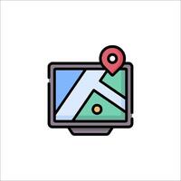 A map icon with a pin on it vector