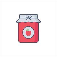A jar of apple jam with an apple inside vector