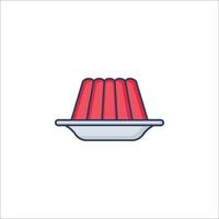 A red jelly in a dish icon vector