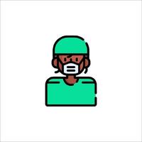A doctor wearing a mask icon vector