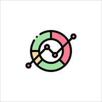 A colorful icon of a circle with a line on it vector