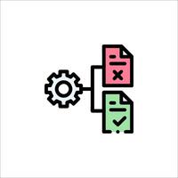 A gear and a folder icon vector