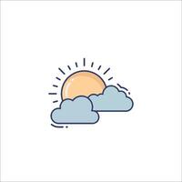 The sun and clouds icon vector