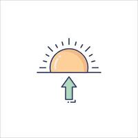 Sunrise icon with an arrow pointing up vector