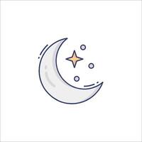 A crescent with stars and moon icon vector
