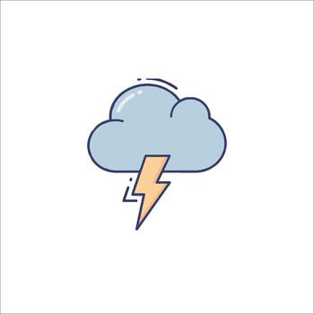 A cloud with a lightning bolt on it vector