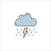 A cloud with a lightning bolt and rain drops vector