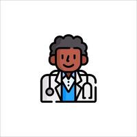 A doctor icon with a black man in a suit vector