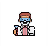 A man in a lab coat holding a test tube vector