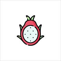 A red dragon fruit icon on a white background vector