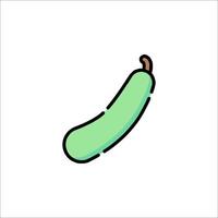 A green cucumber icon on a white background vector