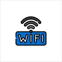 A wifi icon with a blue and black sign vector