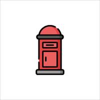 A red post box icon on a white background vector