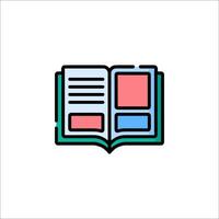 An open book icon on a white background vector