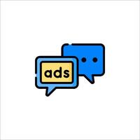 Ads icon with two speech bubbles vector