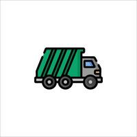 A garbage truck icon on a white background vector