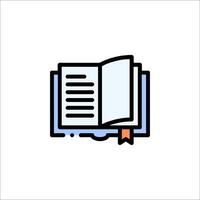 An open book icon on a white background vector
